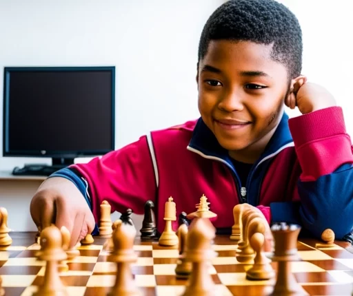 Student learning chess